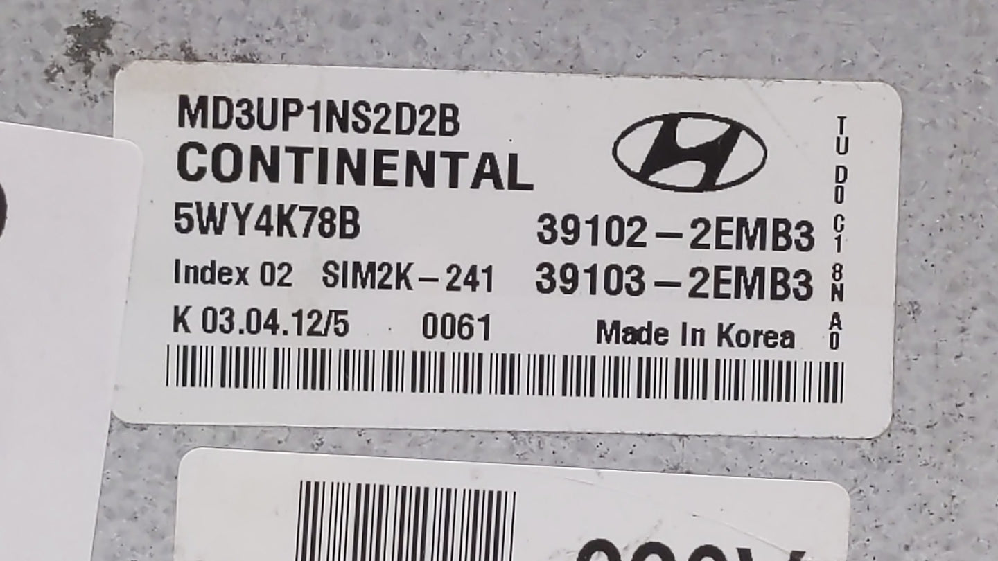 2011-2013 Hyundai Elantra PCM Engine Control Computer ECU ECM PCU OEM P/N:39102-2EMN2 39103-2EMN2 Fits Fits 2011 2012 2013 O