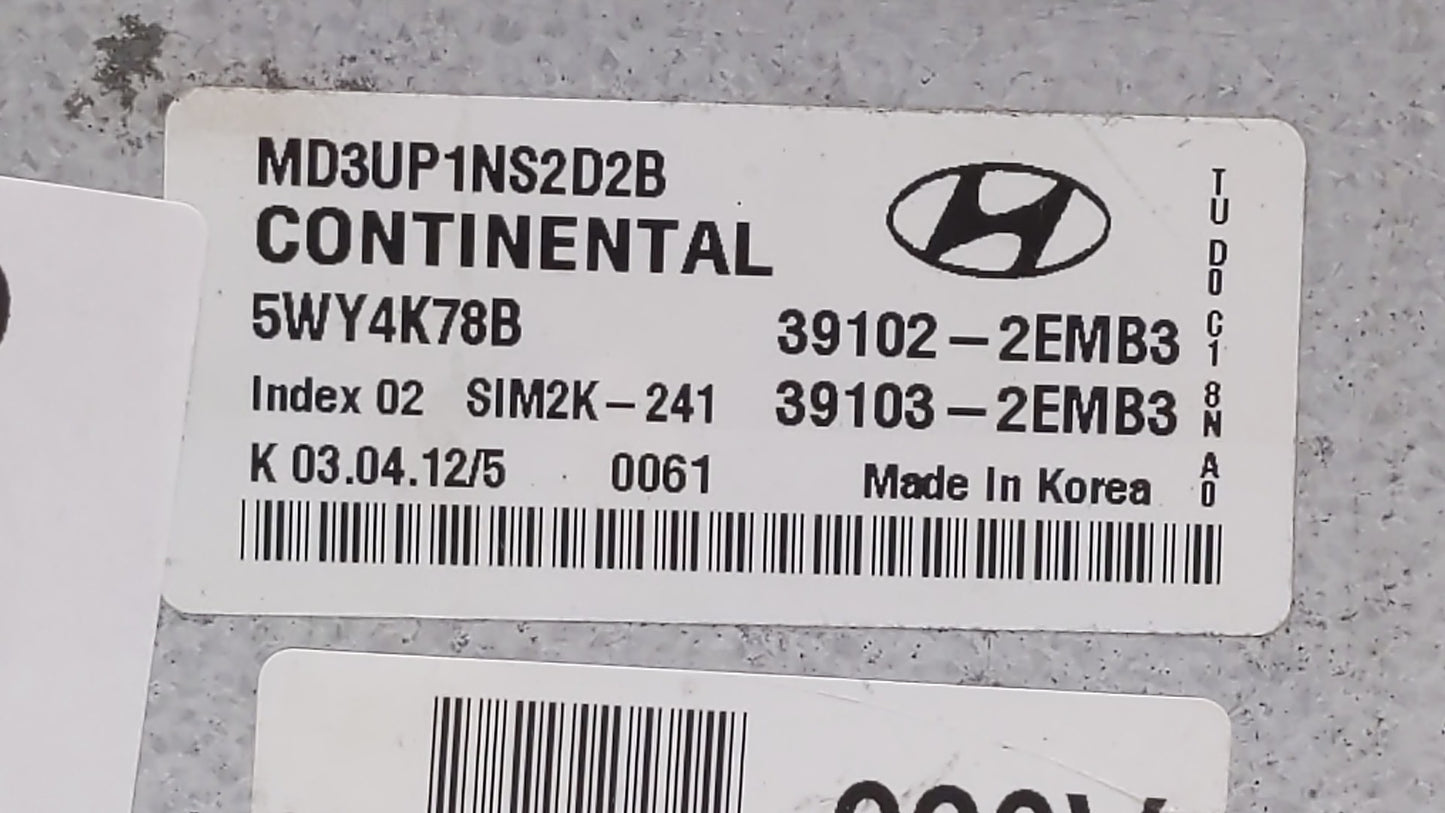 2011-2013 Hyundai Elantra PCM Engine Control Computer ECU ECM PCU OEM P/N:39102-2EMN2 39103-2EMN2 Fits Fits 2011 2012 2013 O