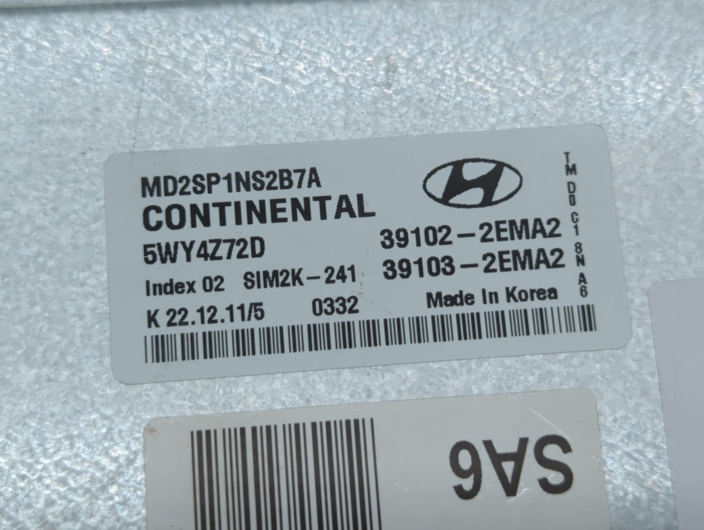 2011-2013 Hyundai Elantra PCM Engine Control Computer ECU ECM PCU OEM P/N:39102-2EMN2 39103-2EMN2 Fits Fits 2011 2012 2013 O