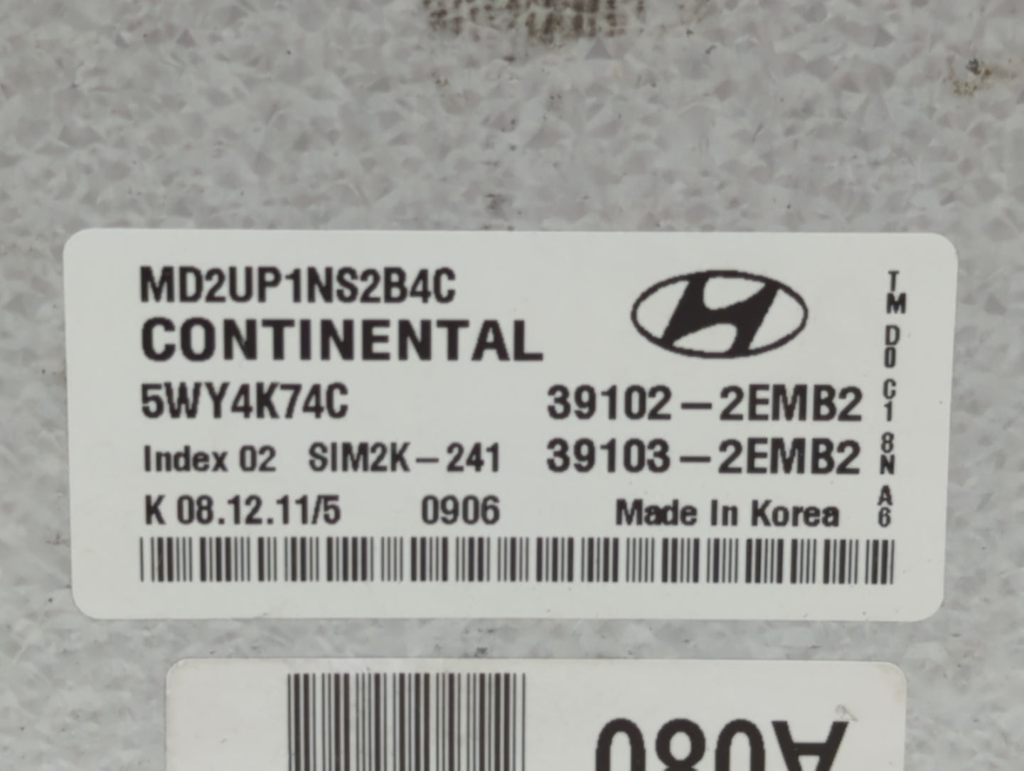 2011-2013 Hyundai Elantra PCM Engine Control Computer ECU ECM PCU OEM P/N:39102-2EMB3 39102-2EMB2 Fits Fits 2011 2012 2013 O