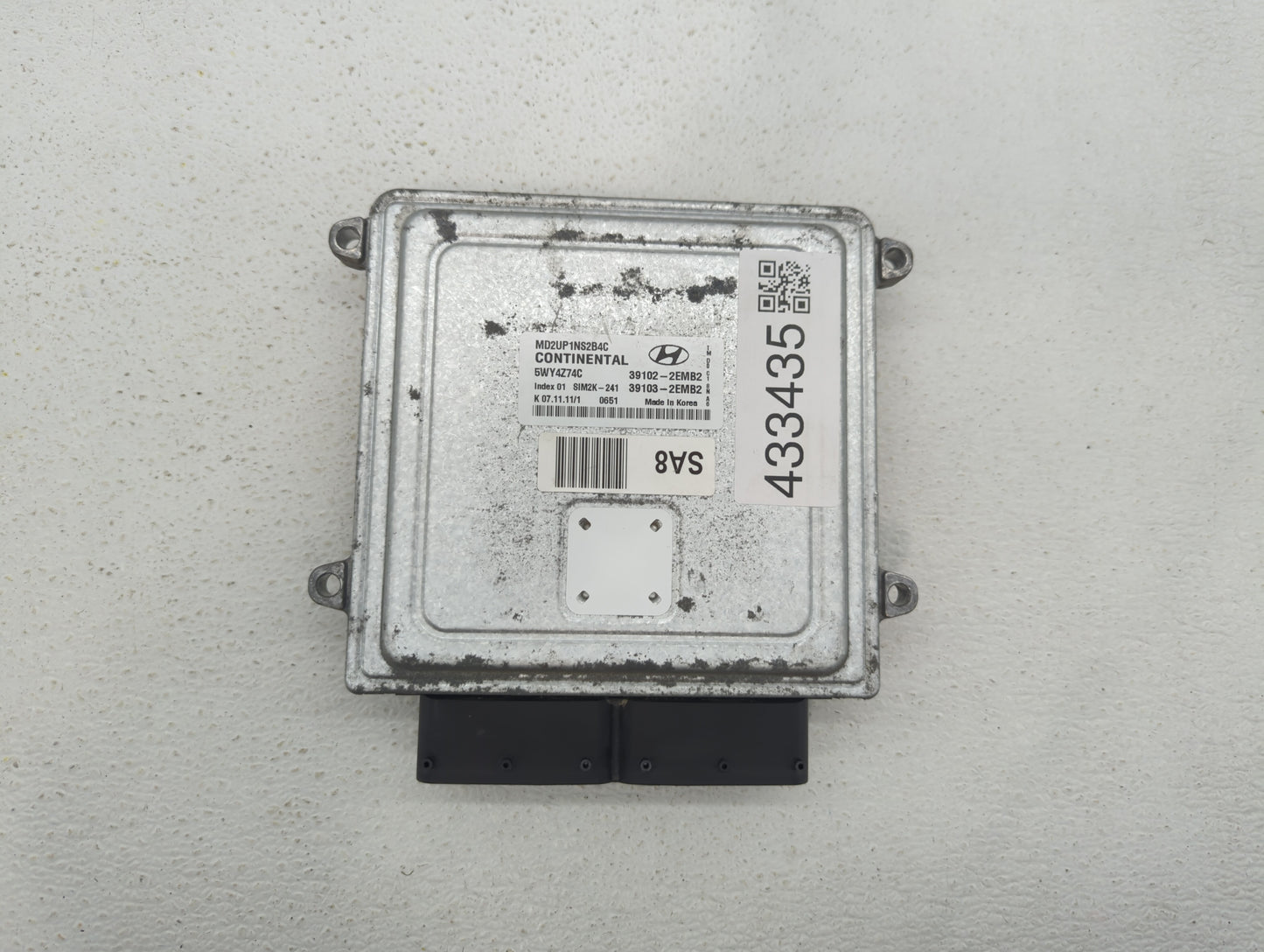 2011-2013 Hyundai Elantra PCM Engine Control Computer ECU ECM PCU OEM P/N:39103-2EMP2 39102-2EMP2 Fits Fits 2011 2012 2013 O