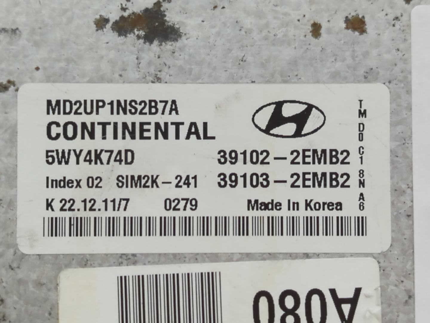 2011-2013 Hyundai Elantra PCM Engine Control Computer ECU ECM PCU OEM P/N:39103-2EMP3 39103-2EMP2 Fits Fits 2011 2012 2013 O