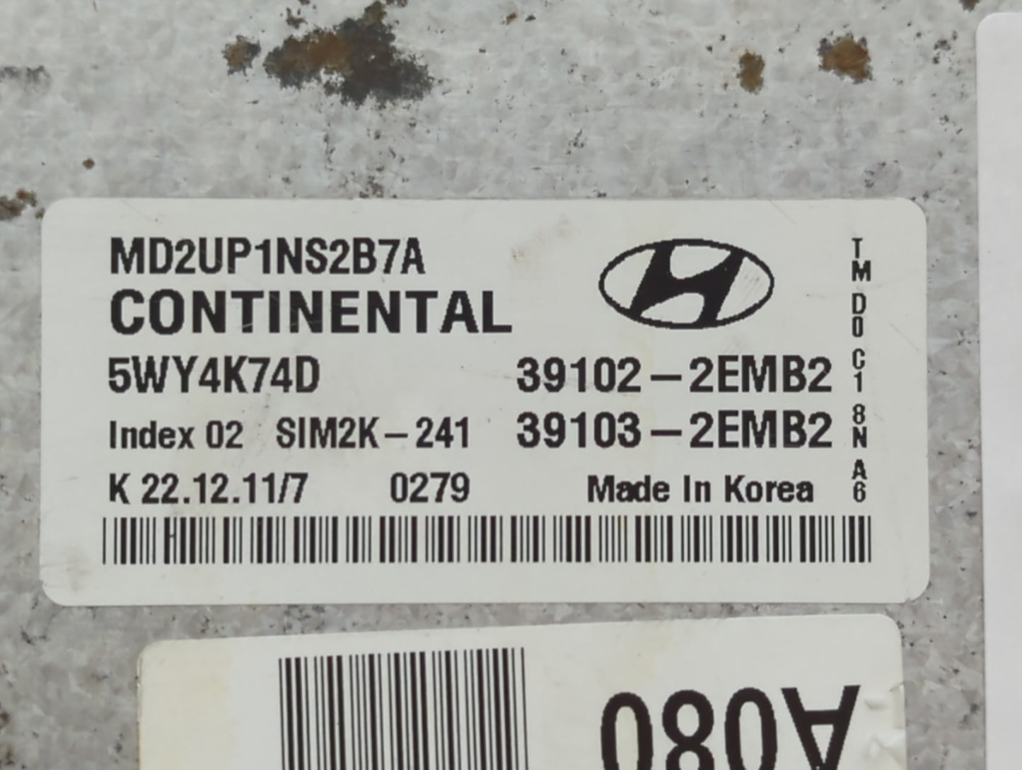 2011-2013 Hyundai Elantra PCM Engine Control Computer ECU ECM PCU OEM P/N:39103-2EMP3 39103-2EMP2 Fits Fits 2011 2012 2013 O