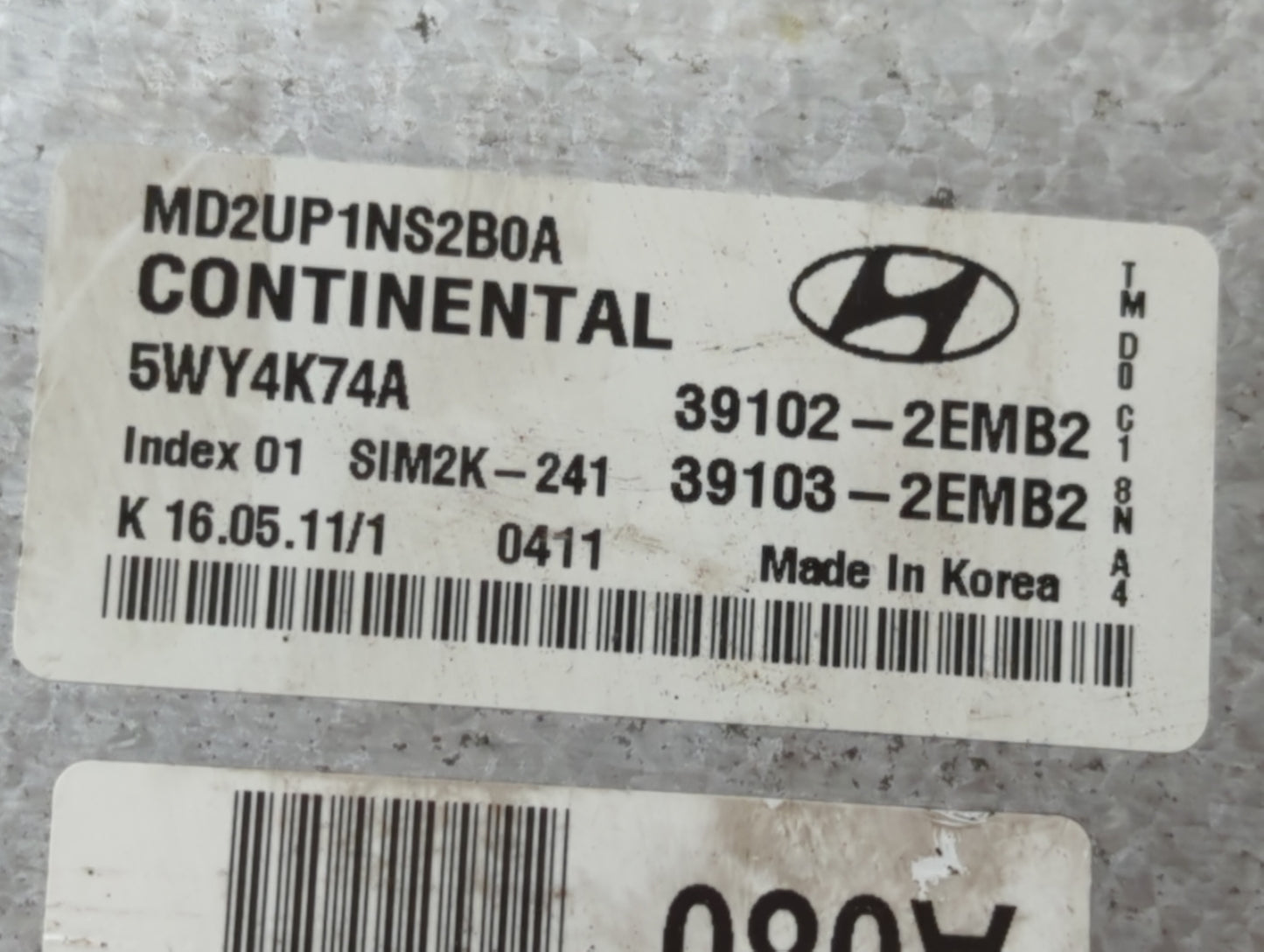 2011-2013 Hyundai Elantra PCM Engine Control Computer ECU ECM PCU OEM P/N:39103-2EMB2 39102-2EMB2 Fits Fits 2011 2012 2013 O