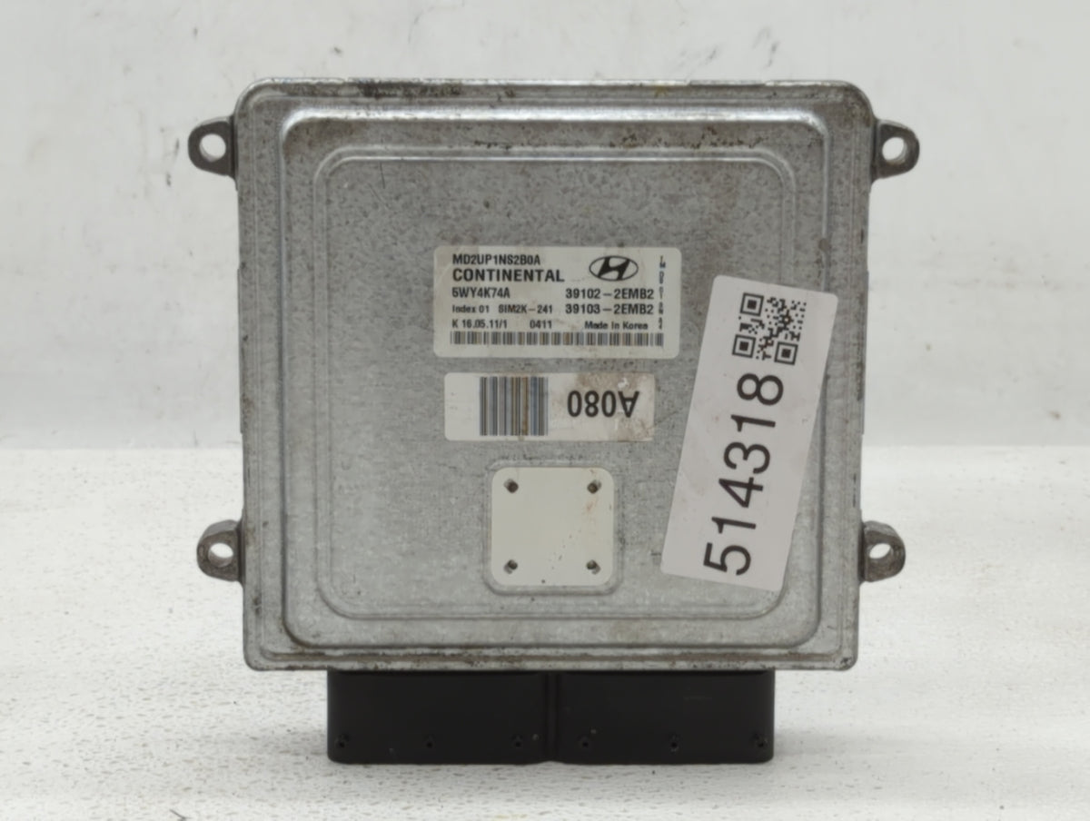 2011-2013 Hyundai Elantra PCM Engine Control Computer ECU ECM PCU OEM P/N:39103-2EMB2 39102-2EMB2 Fits 2011 2012 2013 OEM Us