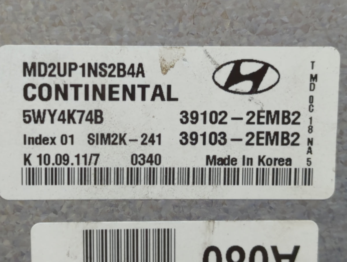 2011-2013 Hyundai Elantra PCM Engine Control Computer ECU ECM PCU OEM P/N:39103-2EMB2 39102-2EMB2 Fits 2011 2012 2013 OEM Us