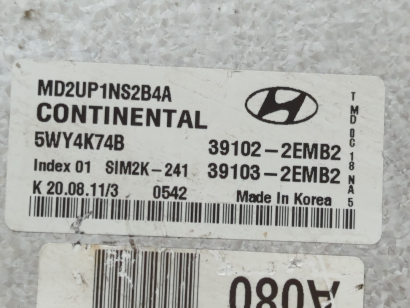 2011-2013 Hyundai Elantra PCM Engine Control Computer ECU ECM PCU OEM P/N:A2C53343556 Fits Fits 2011 2012 2013 OEM Used Auto