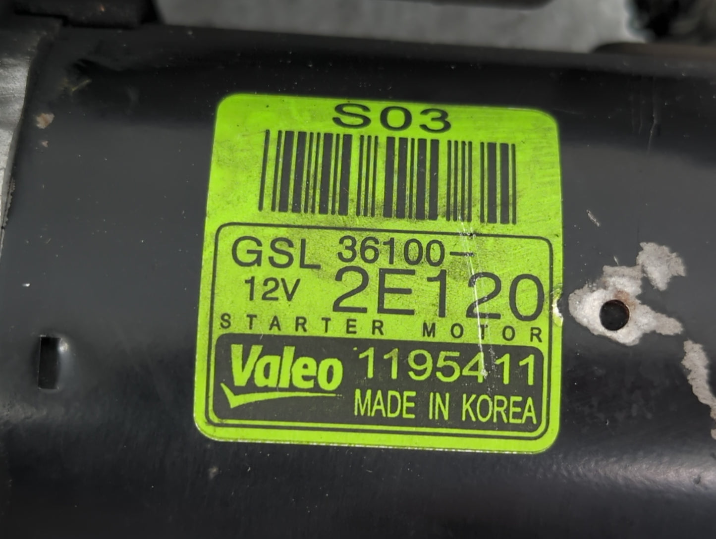 2011-2014 Hyundai Elantra Car Starter Motor Solenoid OEM P/N:36100-2E120 1195411 Fits Fits 2011 2012 2013 2014 OEM Used Auto