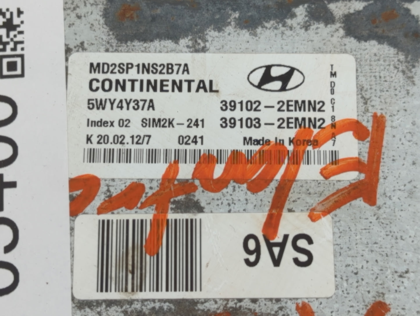 2011-2013 Hyundai Elantra PCM Engine Control Computer ECU ECM PCU OEM P/N:39103-2EMN2 39102-2EMN2 Fits Fits 2011 2012 2013 O