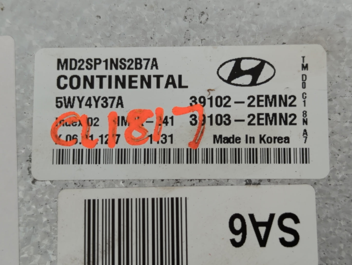 2011-2013 Hyundai Elantra PCM Engine Control Computer ECU ECM PCU OEM P/N:39103-2EMN2 39102-2EMN2 Fits Fits 2011 2012 2013 O