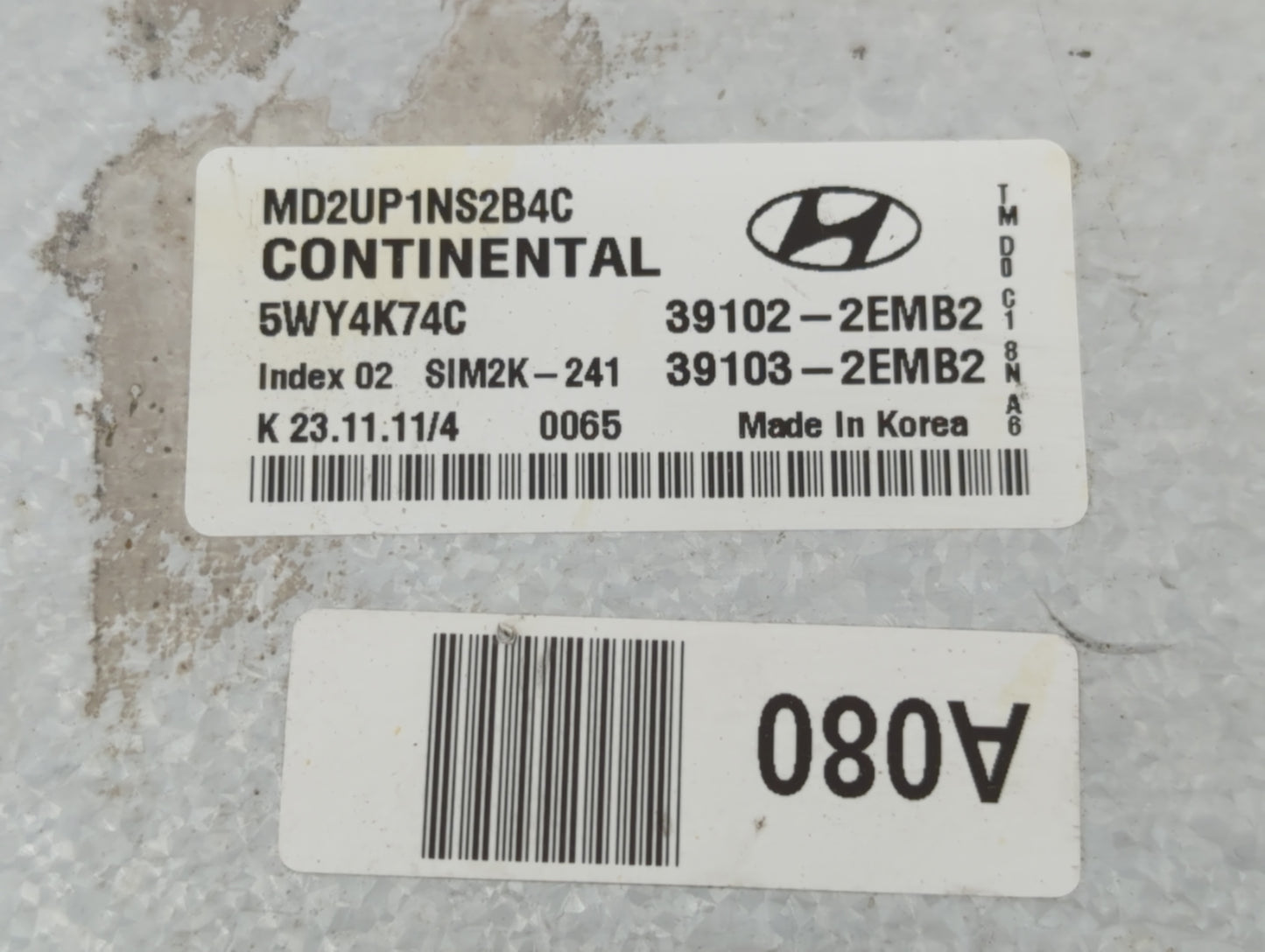 2011-2013 Hyundai Elantra PCM Engine Control Computer ECU ECM PCU OEM P/N:39103-2EMB2 39102-2EMB2 Fits Fits 2011 2012 2013 O