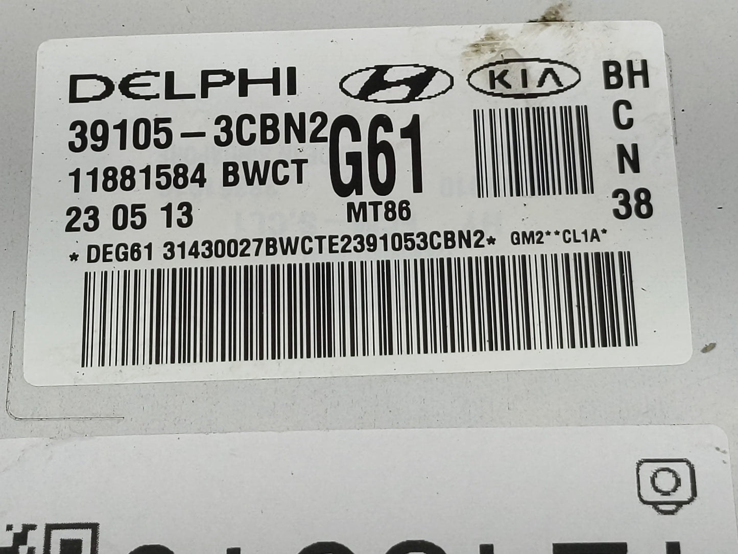 2012 Hyundai Genesis PCM Engine Control Computer ECU ECM PCU OEM P/N:39105-3CBN2 Fits OEM Used Auto Parts - Oemusedautoparts