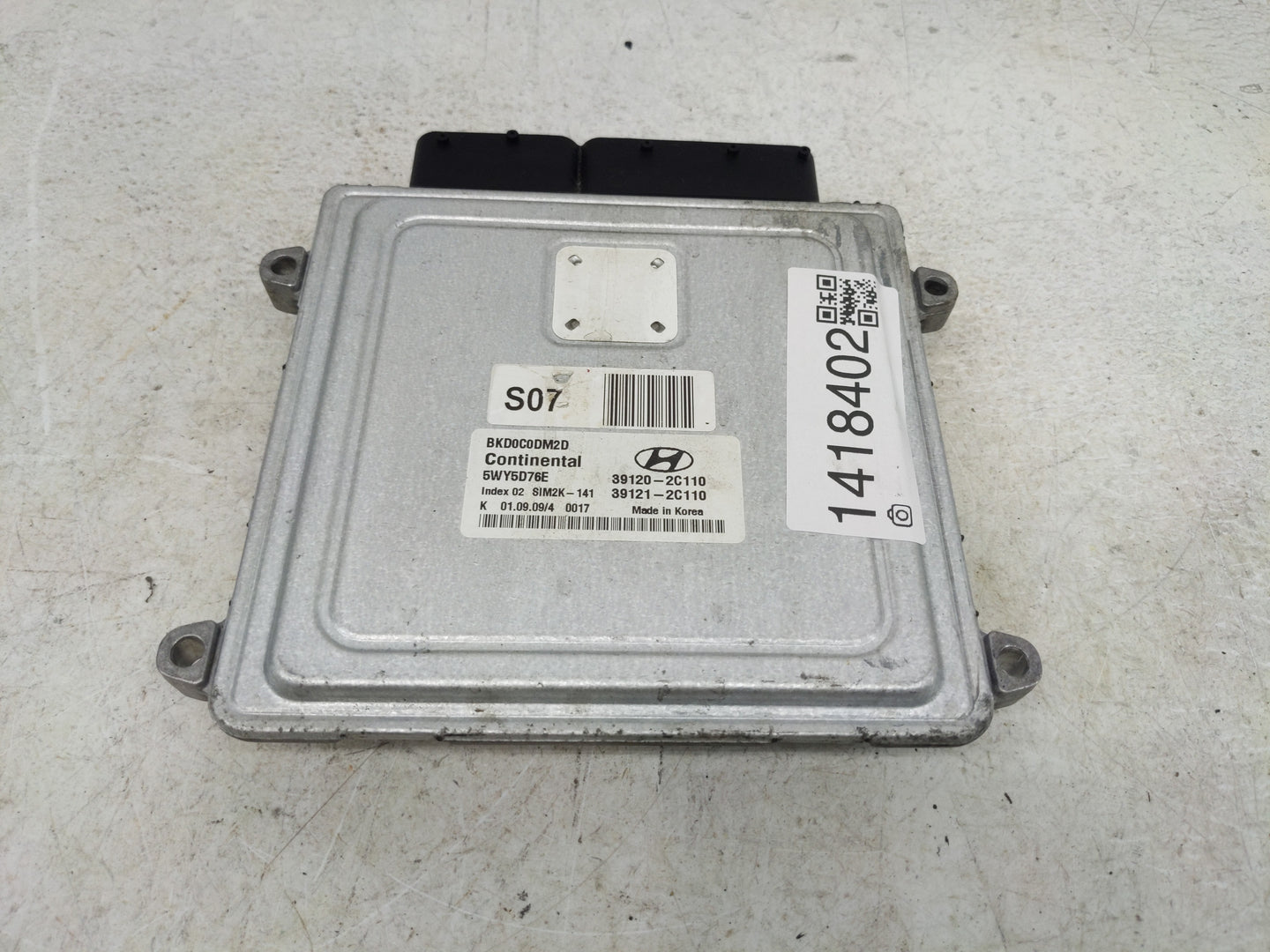 2009-2012 Hyundai Genesis PCM Engine Control Computer ECU ECM PCU OEM P/N:39121-2C110 39120-2C110 Fits Fits 2009 2010 2011 2