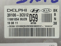 2009-2012 Hyundai Genesis PCM Engine Control Computer ECU ECM PCU OEM P/N:39106-3C512 Fits Fits 2009 2010 2011 2012 OEM Used