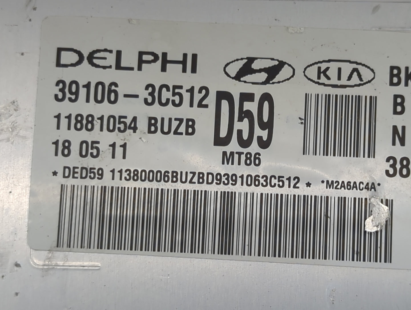2012-2014 Hyundai Genesis PCM Engine Control Computer ECU ECM PCU OEM P/N:39106-3C512 Fits Fits 2012 2013 2014 OEM Used Auto