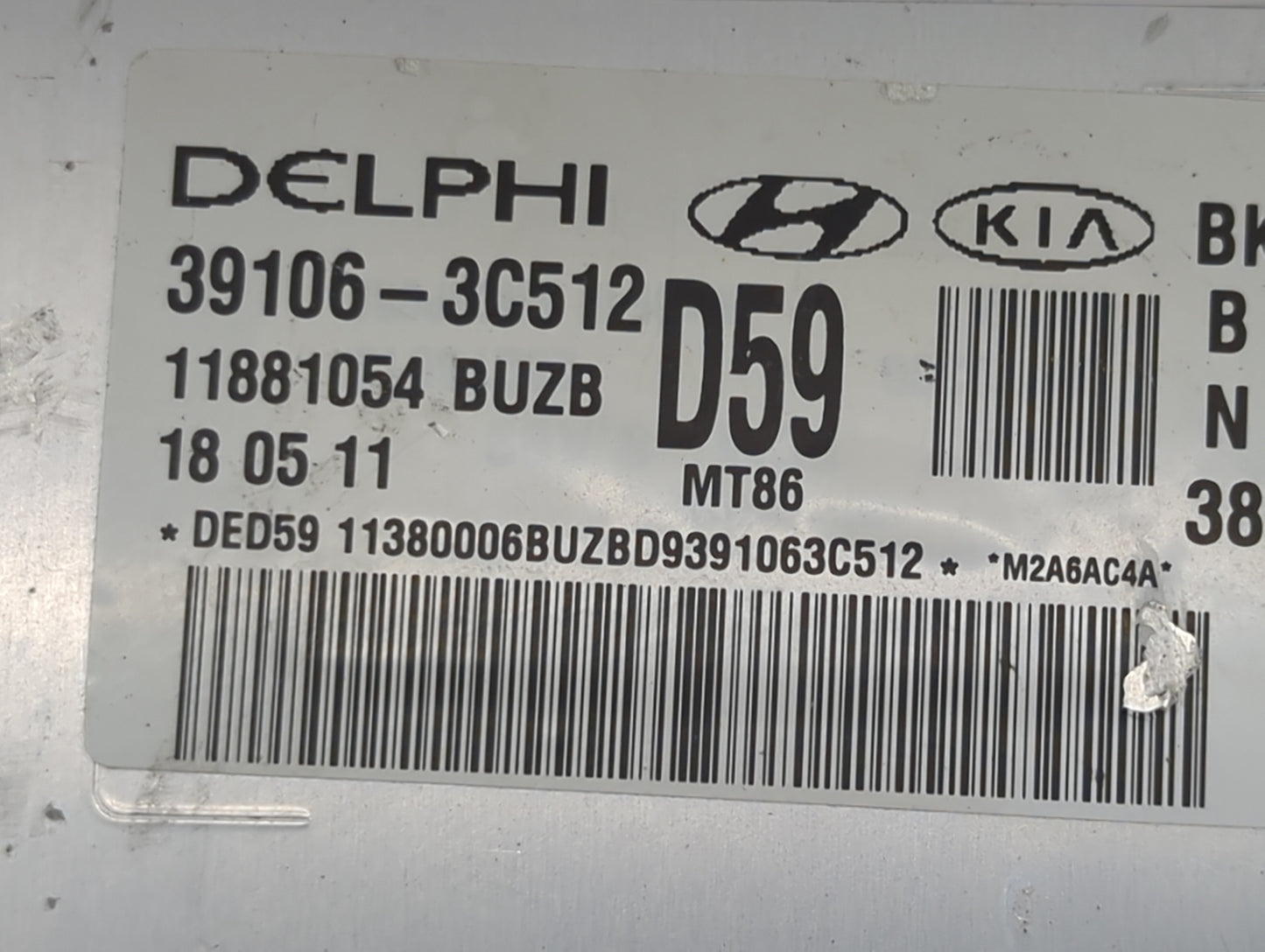 2012-2014 Hyundai Genesis PCM Engine Control Computer ECU ECM PCU OEM P/N:39106-3C512 Fits Fits 2012 2013 2014 OEM Used Auto