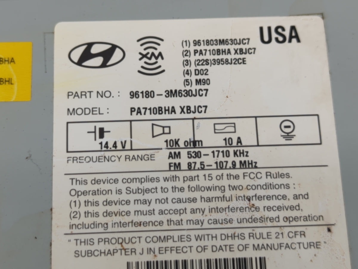 2011-2014 Hyundai Genesis Am Fm Cd Player Radio Receiver 530850 - Oemusedautoparts1.com