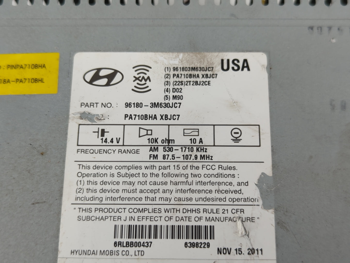 2011-2014 Hyundai Genesis Am Fm Cd Player Radio Receiver - Oemusedautoparts1.com