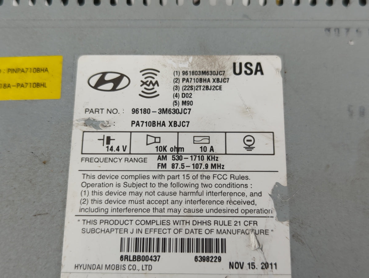 2011-2014 Hyundai Genesis Am Fm Cd Player Radio Receiver 771168 - Oemusedautoparts1.com