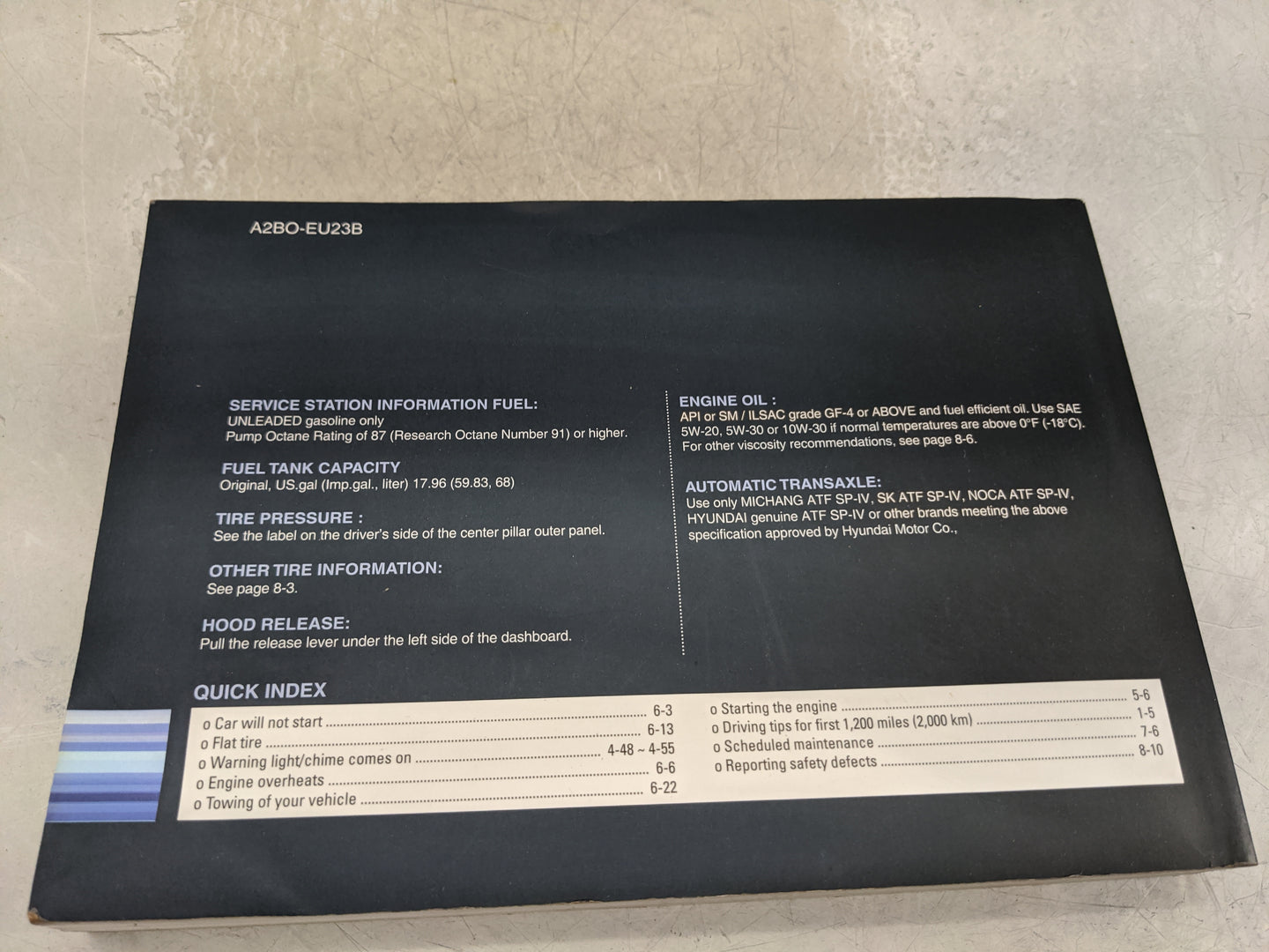 2012 Hyundai Santa Fe Owners Manual Book Guide P/N:A2BO-EU23B OEM Used Auto Parts - Oemusedautoparts1.com