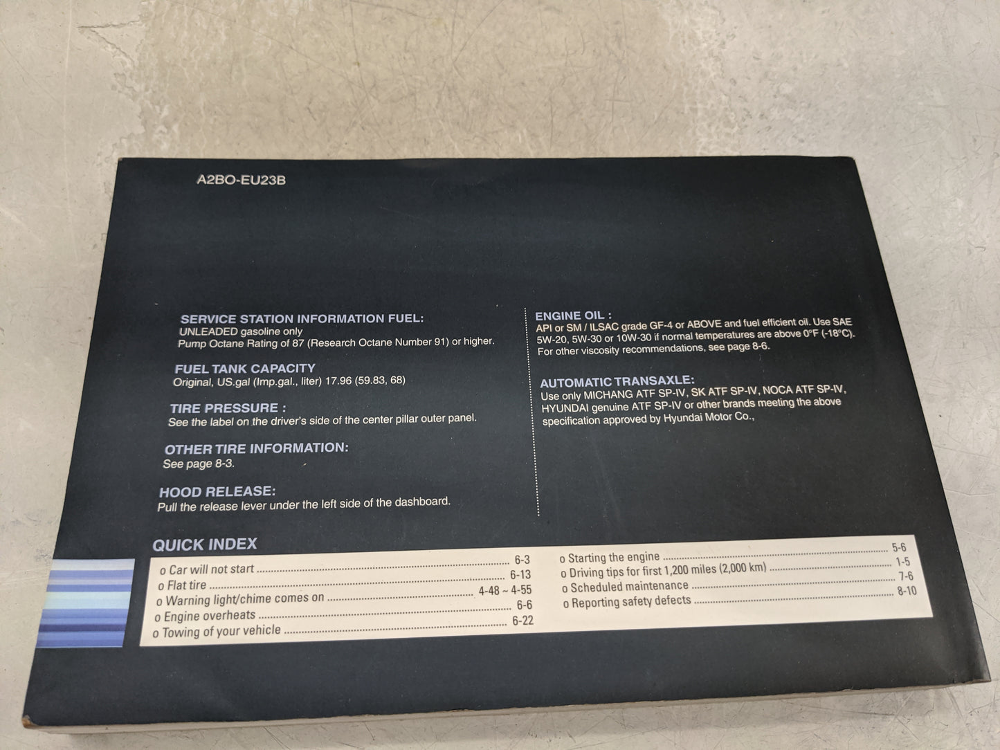 2012 Hyundai Santa Fe Owners Manual Book Guide P/N:A2BO-EU23B OEM Used Auto Parts - Oemusedautoparts1.com