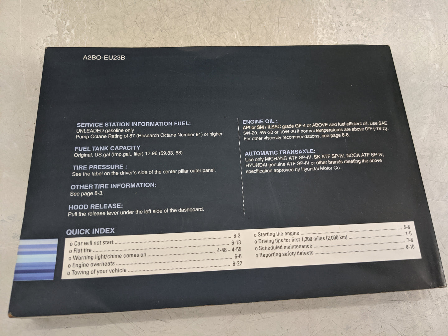 2012 Hyundai Santa Fe Owners Manual Book Guide P/N:A2BO-EU23B OEM Used Auto Parts - Oemusedautoparts1.com