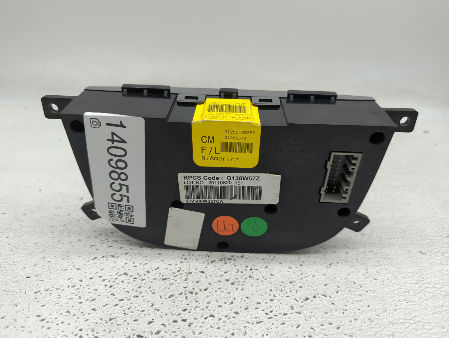 2010-2012 Hyundai Santa Fe Climate Control Module Temperature AC/Heater Replacement P/N:97250-0W357 Fits Fits 2010 2011 2012