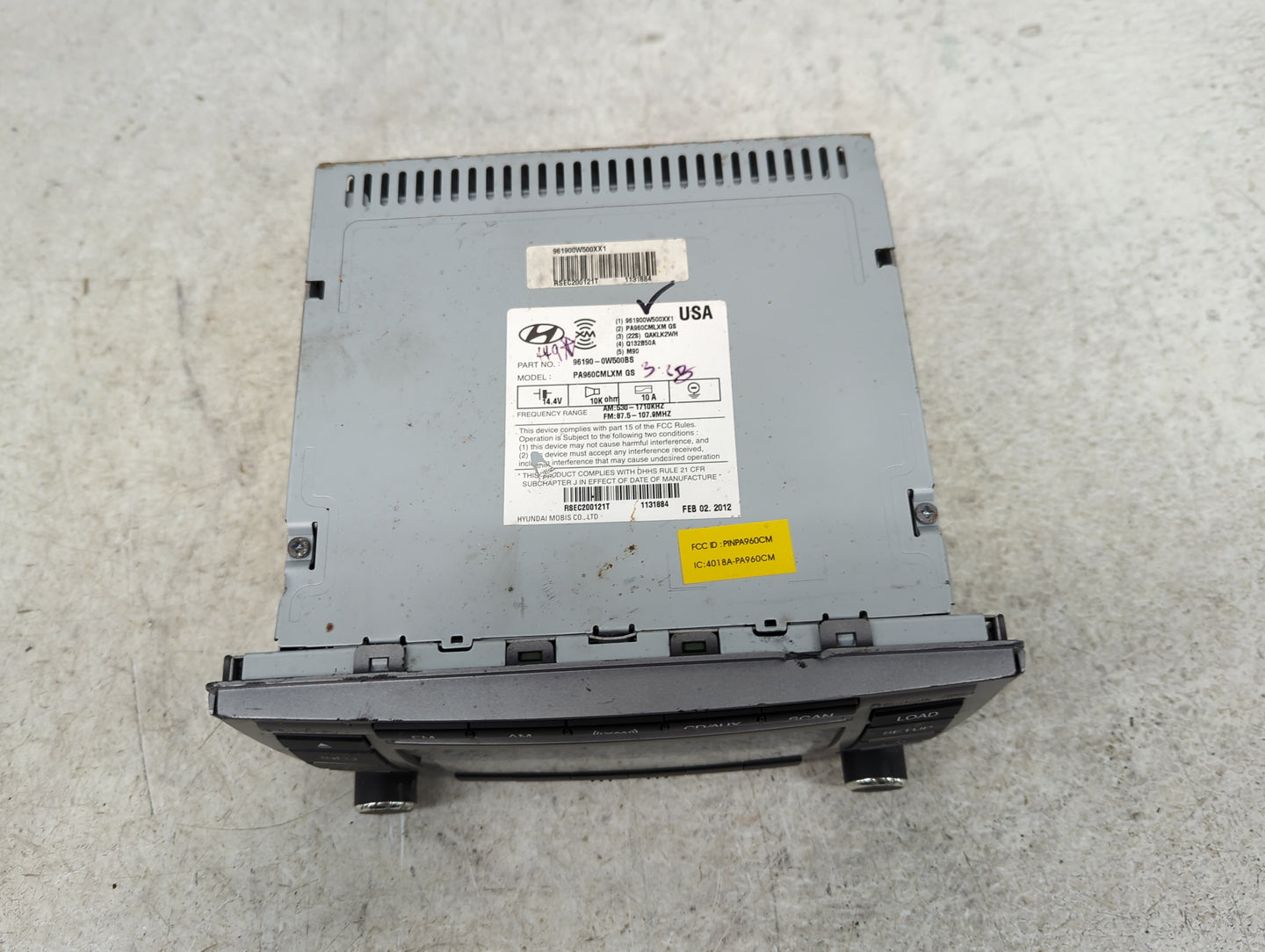 2010-2012 Hyundai Santa Fe Radio AM FM Cd Player Receiver Replacement P/N:96190-0W500BS 96180-0W500BS Fits Fits 2010 2011 20
