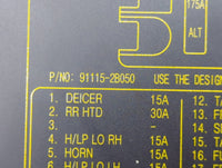 2010-2012 Hyundai Santa Fe Fusebox Fuse Box Panel Relay Module P/N:91115-2B050 91950-2B710 Fits Fits 2010 2011 2012 OEM Used