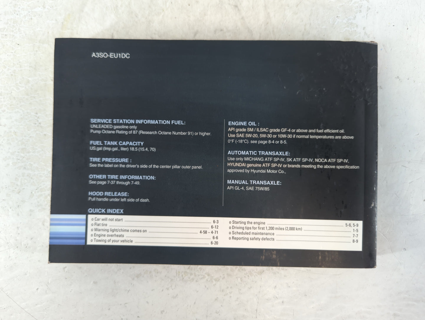 2012 Hyundai Sonata Owners Manual Book Guide P/N:A3SO-EU1DC OEM Used Auto Parts - Oemusedautoparts1.com