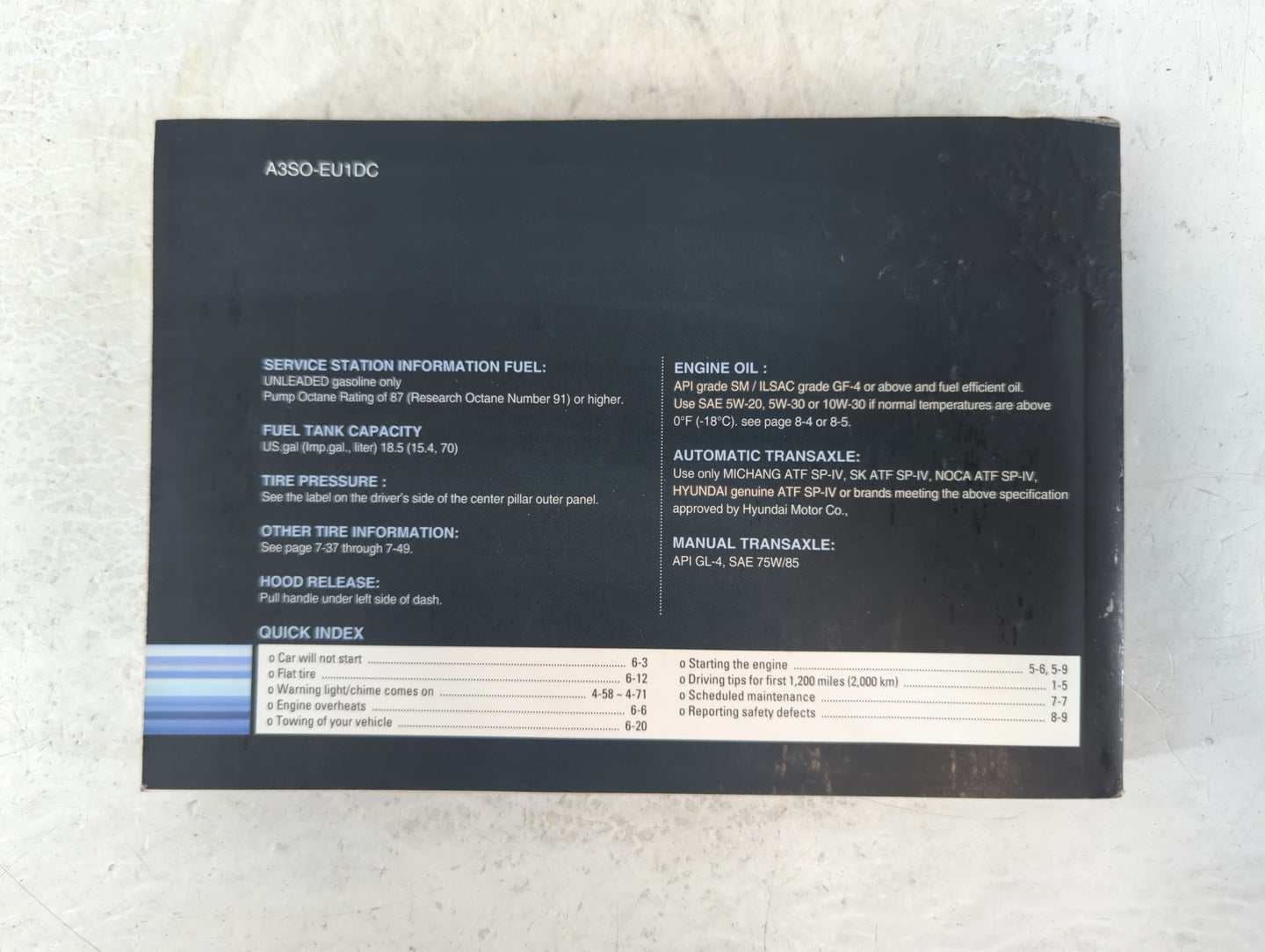 2012 Hyundai Sonata Owners Manual Book Guide P/N:A3SO-EU1DC OEM Used Auto Parts - Oemusedautoparts1.com