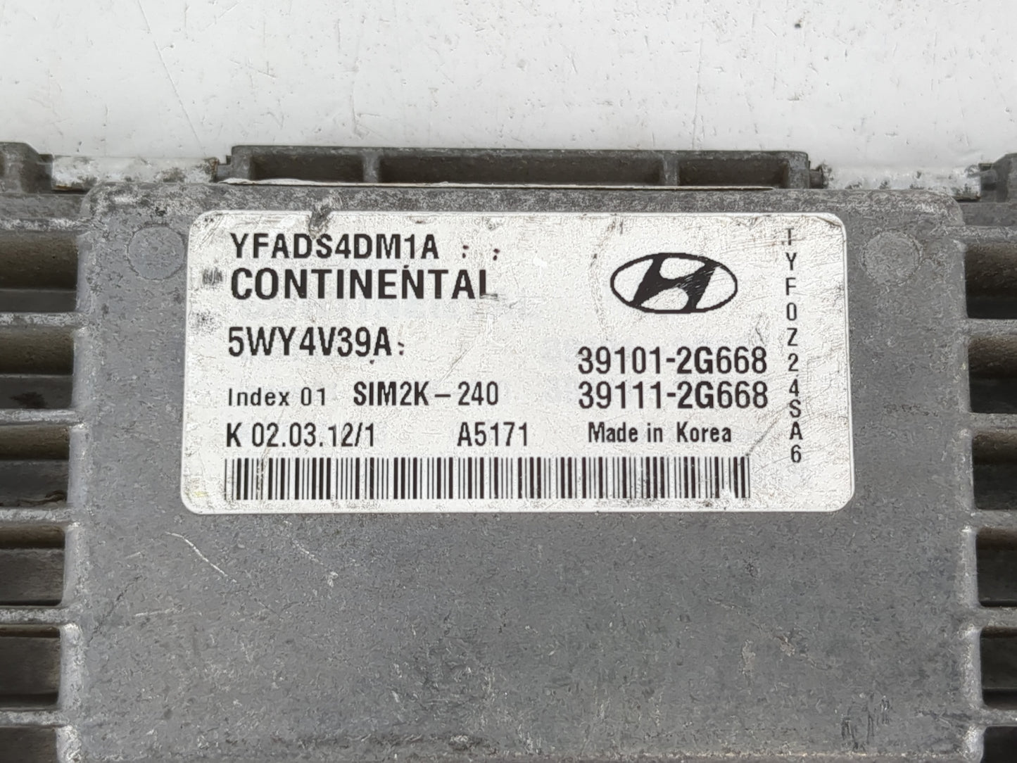 2011-2014 Hyundai Sonata PCM Engine Control Computer ECU ECM PCU OEM P/N:39101-2G668 Fits Fits 2011 2012 2013 2014 OEM Used 