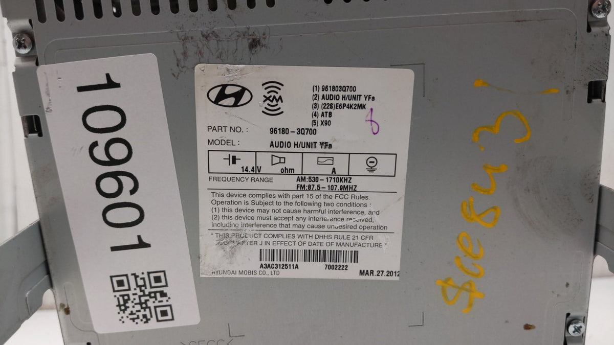 2012-2015 Hyundai Sonata Am Fm Cd Player Radio Receiver 109601 - Oemusedautoparts1.com