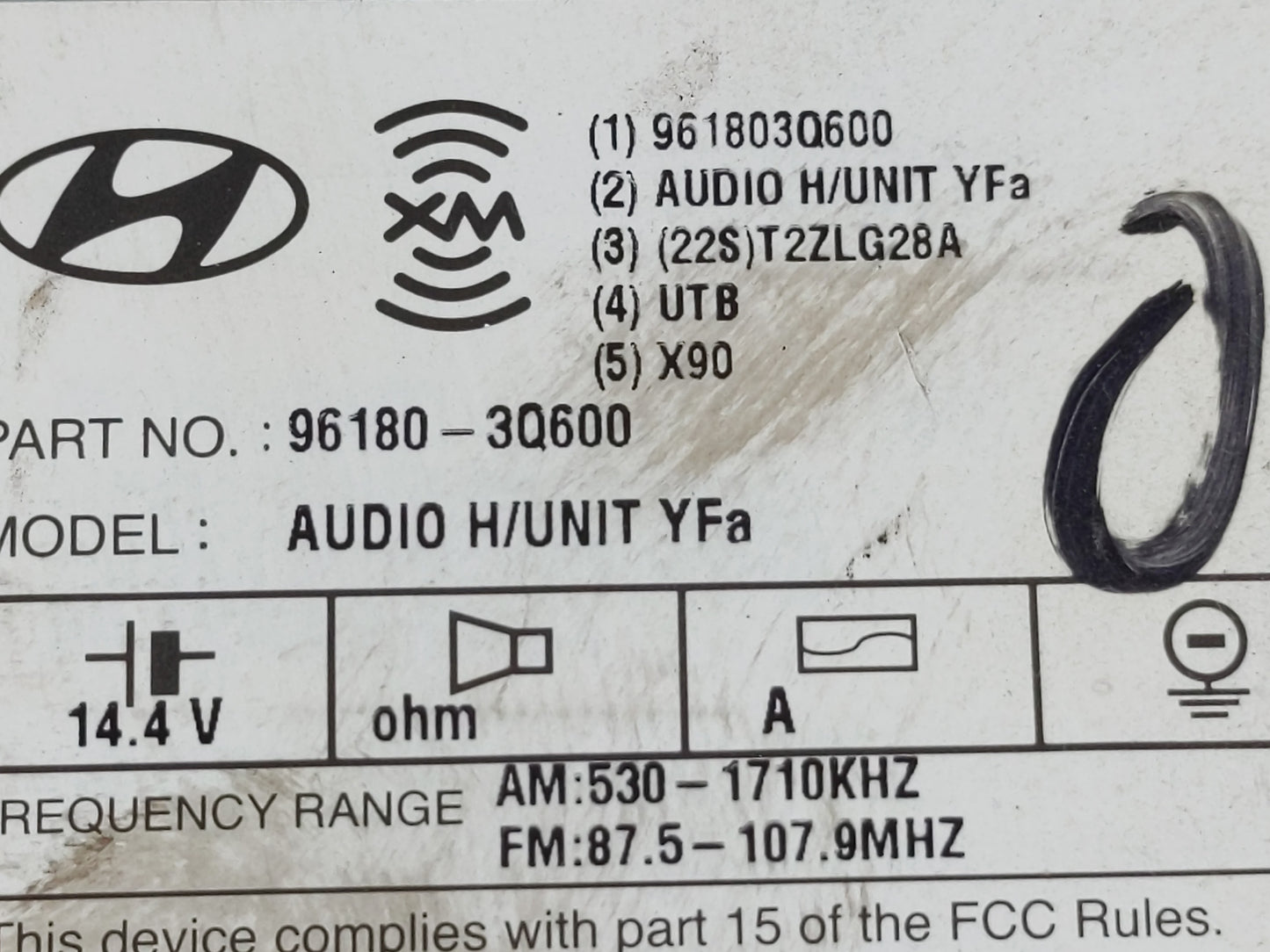 2012-2015 Hyundai Sonata Radio AM FM Cd Player Receiver Replacement P/N:36180-3Q600 96180-3Q6004X Fits Fits 2012 2013 2014 2