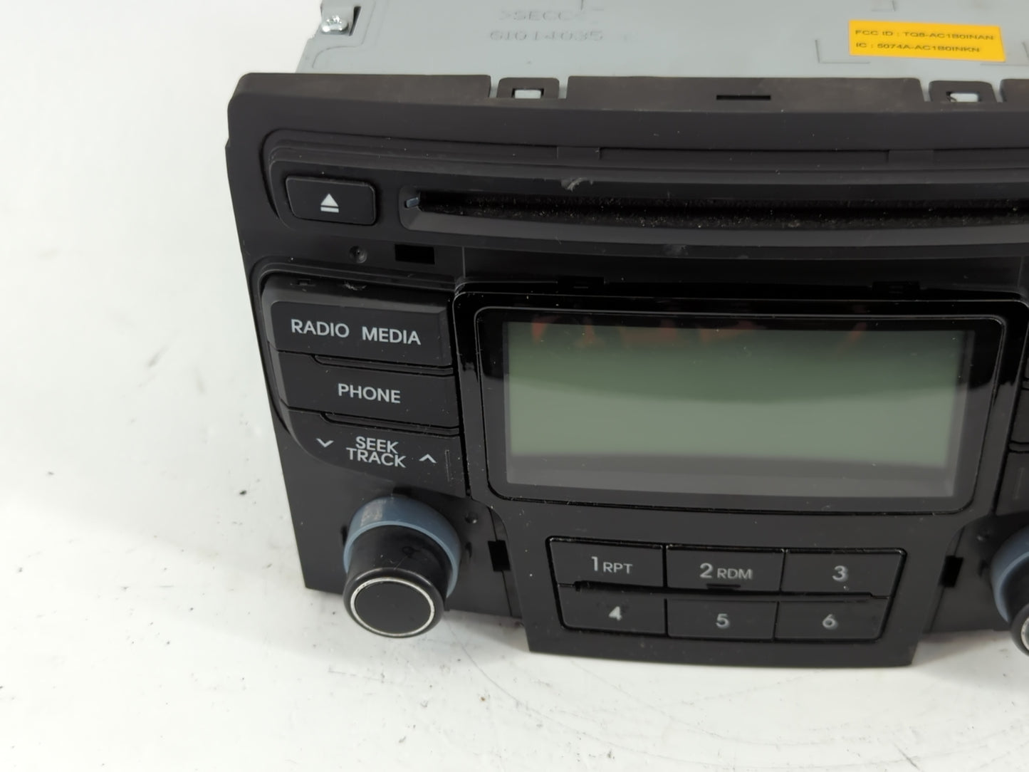 2012-2015 Hyundai Sonata Radio AM FM Cd Player Receiver Replacement P/N:96180-3Q600 Fits Fits 2012 2013 2014 2015 OEM Used A