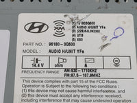 2012-2015 Hyundai Sonata Radio AM FM Cd Player Receiver Replacement P/N:96180-3Q600 Fits Fits 2012 2013 2014 2015 OEM Used A