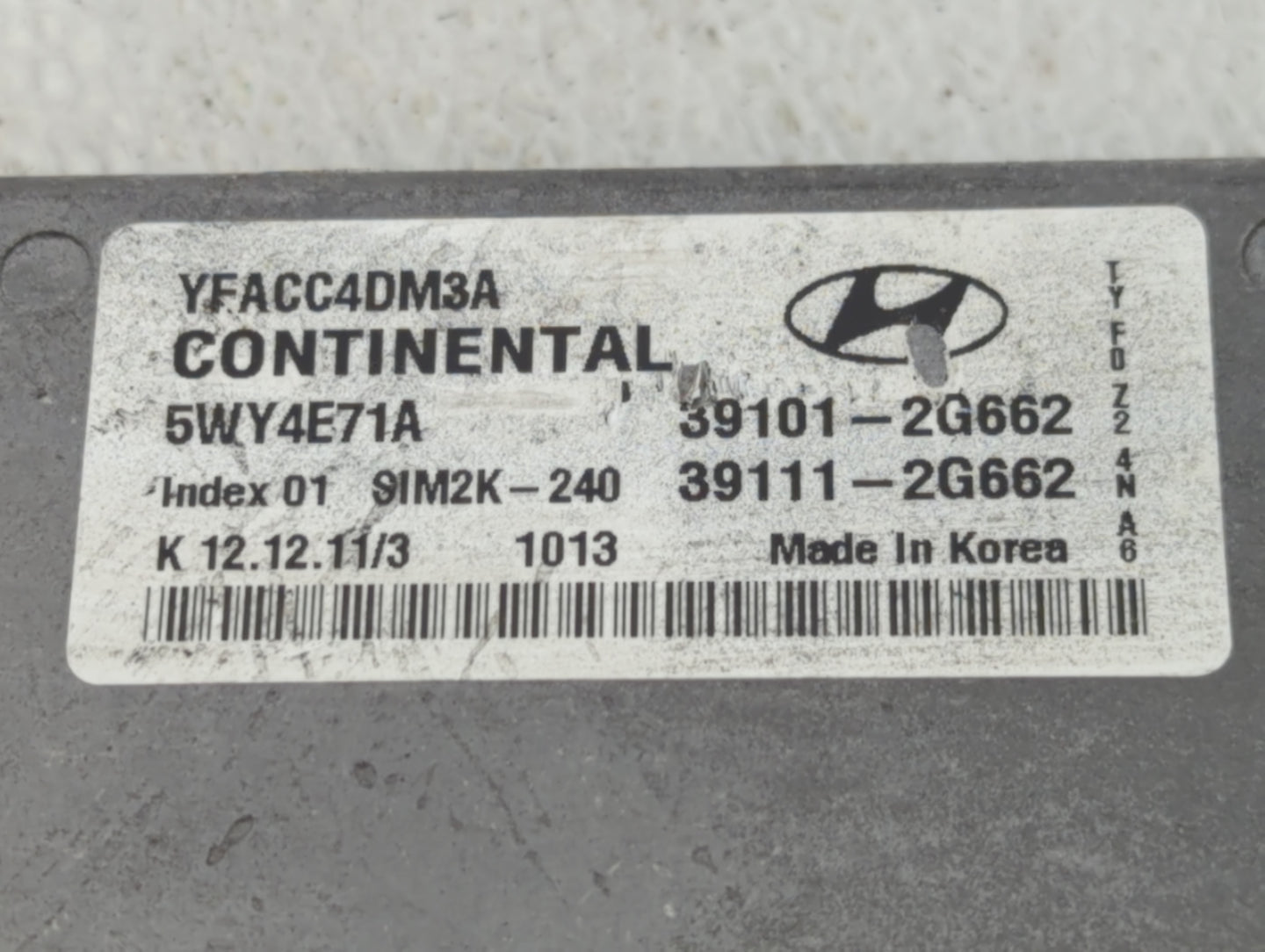 2011-2014 Hyundai Sonata PCM Engine Control Computer ECU ECM PCU OEM P/N:39111-2G662 39101-2G662 Fits Fits 2011 2012 2013 20