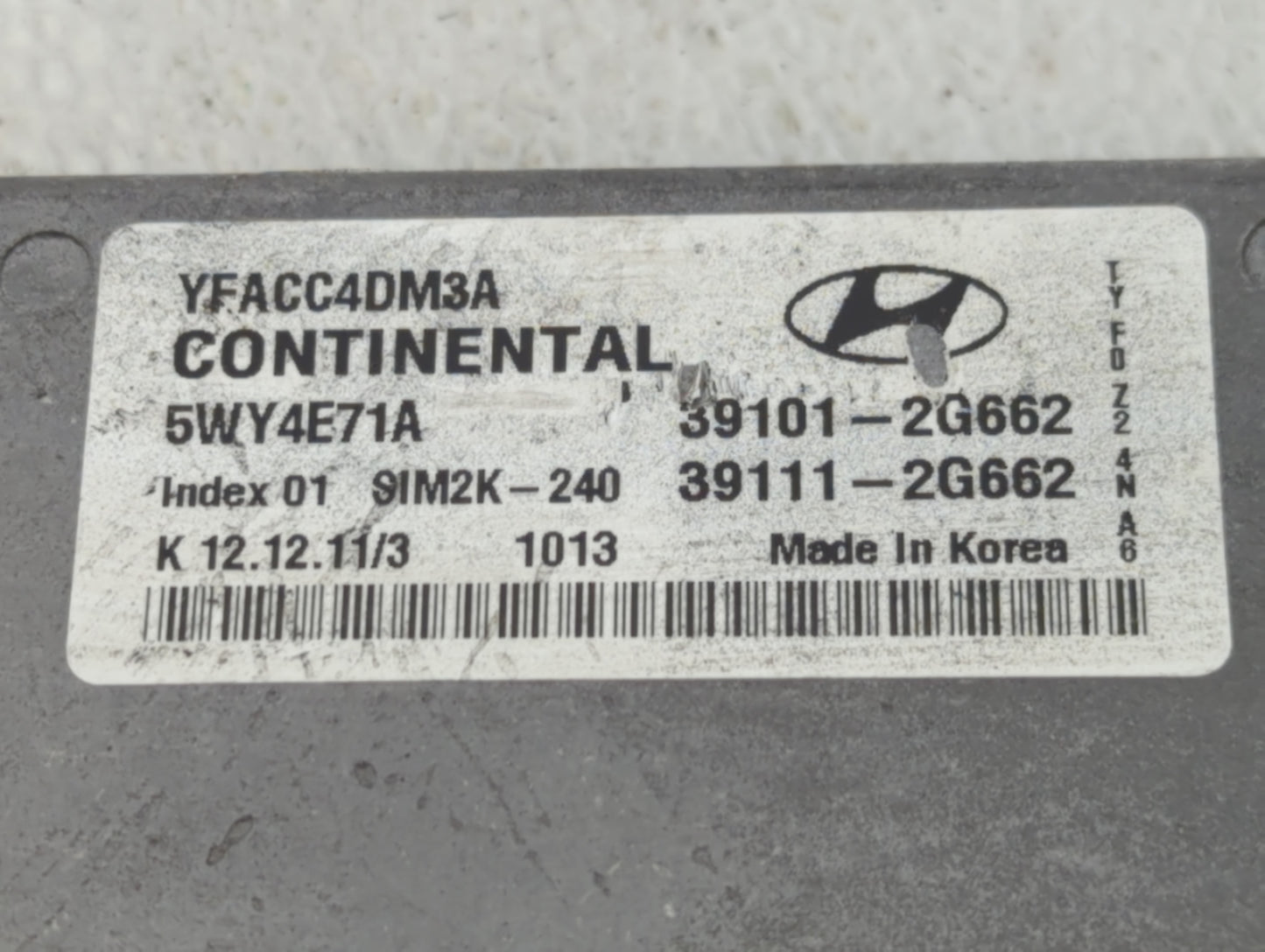 2011-2014 Hyundai Sonata PCM Engine Control Computer ECU ECM PCU OEM P/N:39111-2G662 39101-2G662 Fits Fits 2011 2012 2013 20