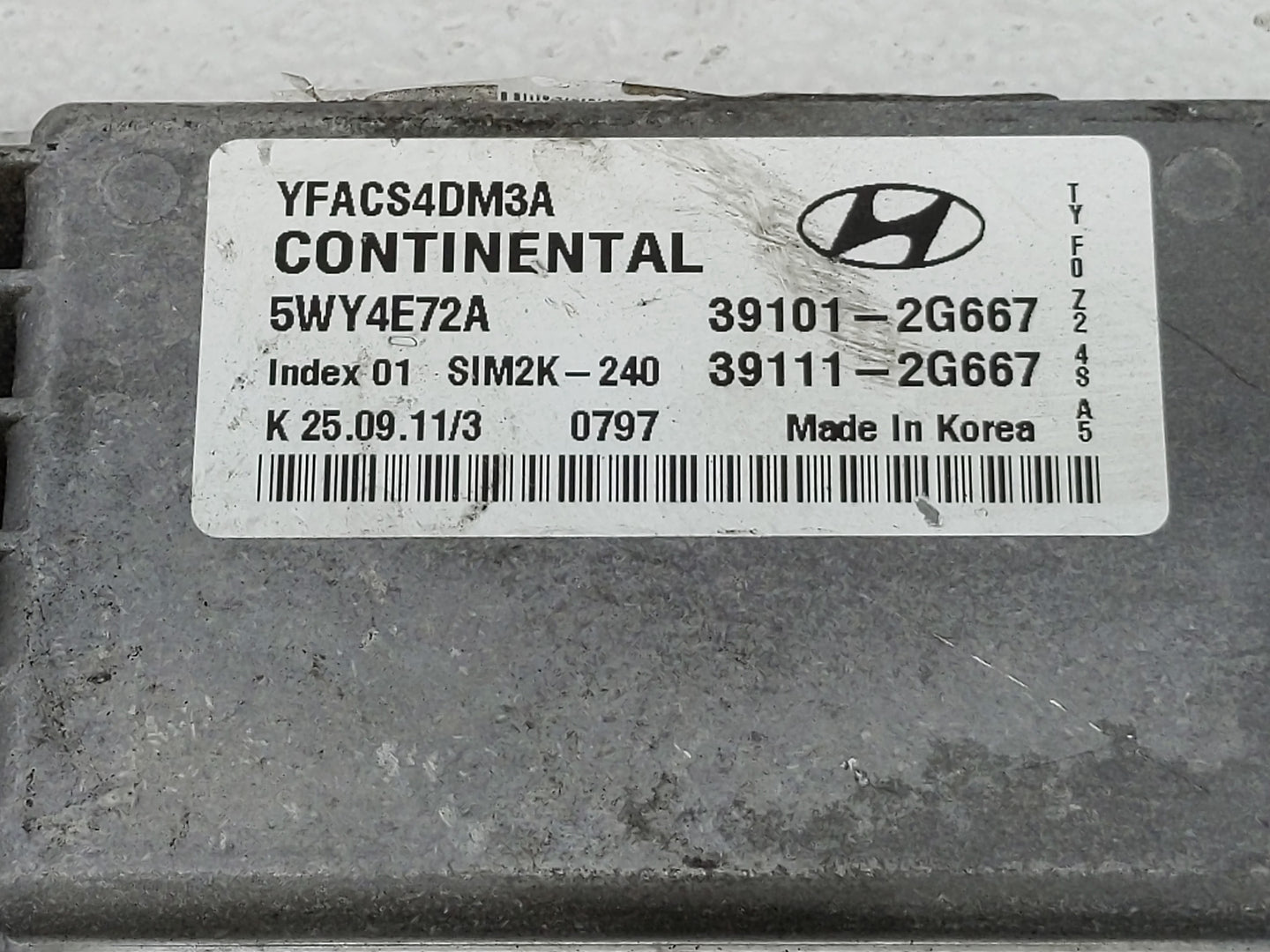 2011-2014 Hyundai Sonata PCM Engine Control Computer ECU ECM PCU OEM P/N:39111-2G667 39101-2G667 Fits Fits 2011 2012 2013 20