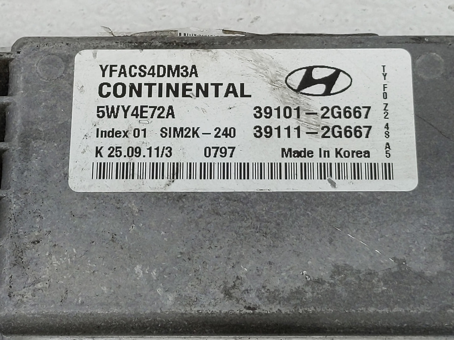 2011-2014 Hyundai Sonata PCM Engine Control Computer ECU ECM PCU OEM P/N:39111-2G667 39101-2G667 Fits Fits 2011 2012 2013 20