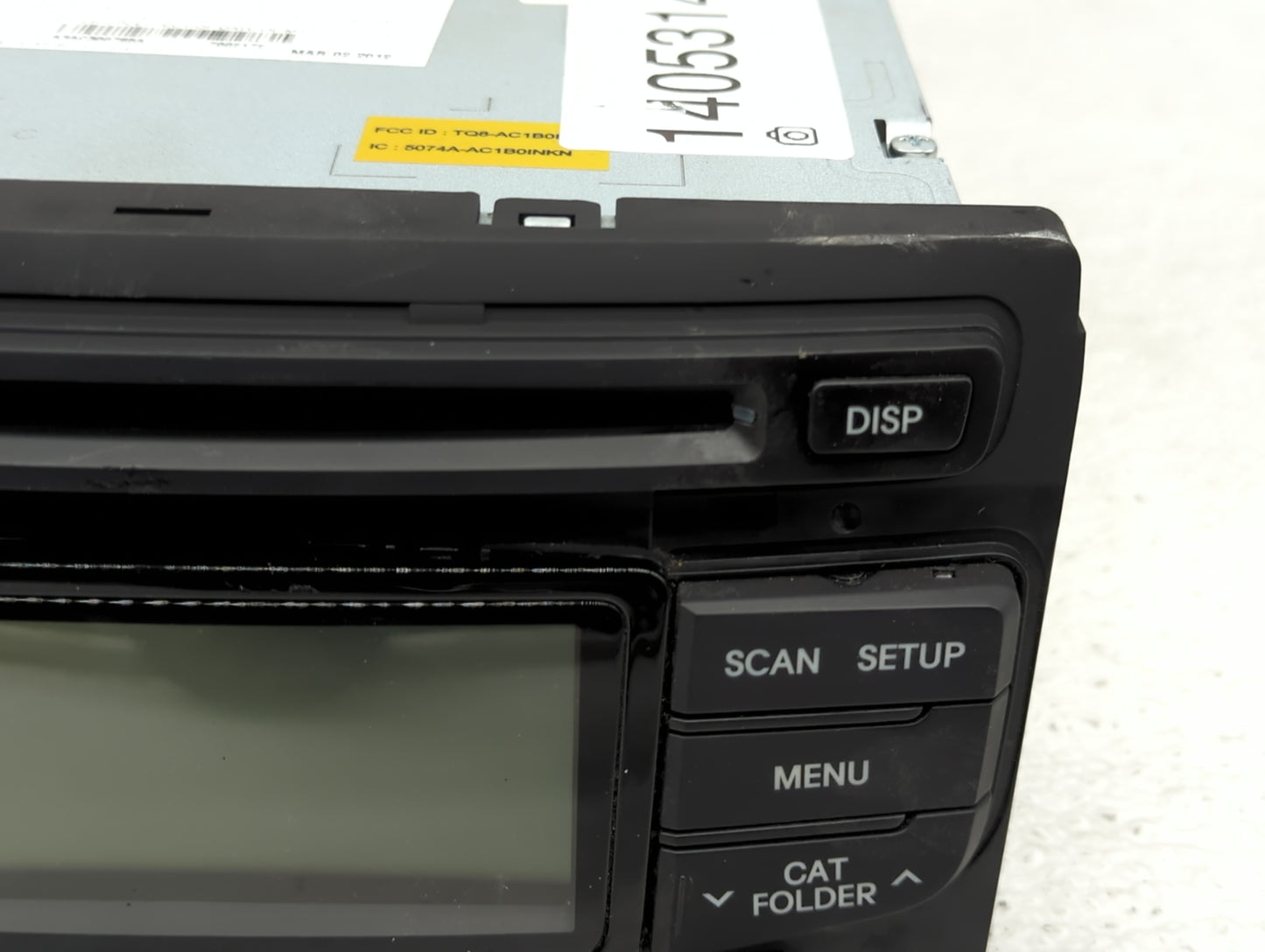 2012-2014 Hyundai Sonata Radio AM FM Cd Player Receiver Replacement P/N:96180-3Q700 Fits Fits 2012 2013 2014 OEM Used Auto P