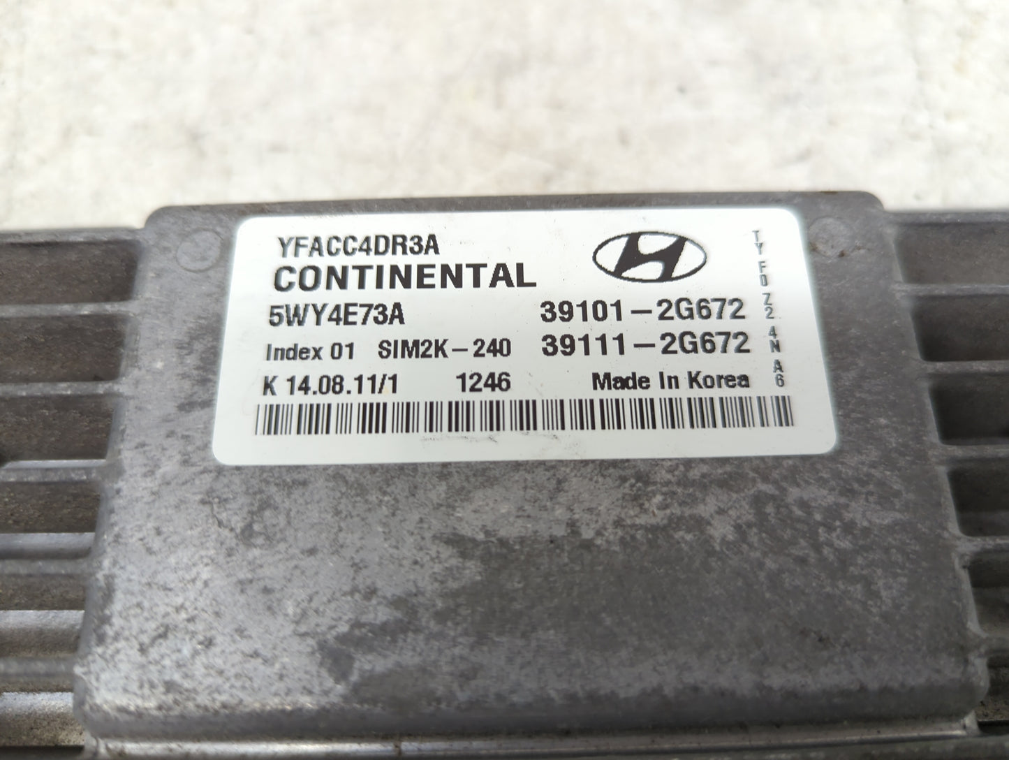2011-2014 Hyundai Sonata PCM Engine Control Computer ECU ECM PCU OEM P/N:39111-2G672 39101-2G672 Fits Fits 2011 2012 2013 20