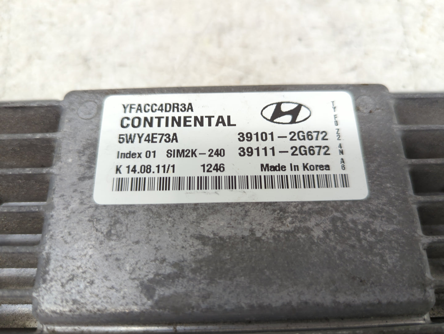 2011-2014 Hyundai Sonata PCM Engine Control Computer ECU ECM PCU OEM P/N:39111-2G672 39101-2G672 Fits Fits 2011 2012 2013 20