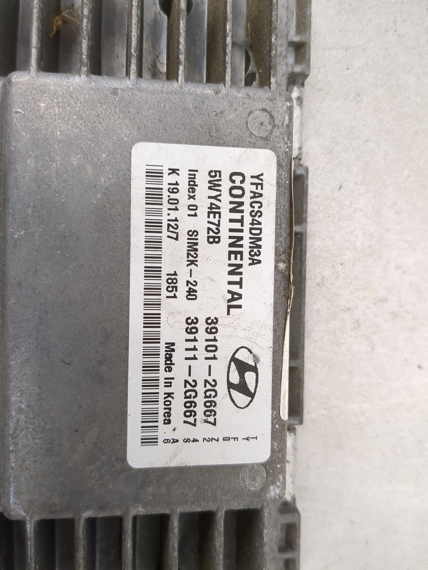 2011-2014 Hyundai Sonata PCM Engine Control Computer ECU ECM PCU OEM P/N:39111-2G667 Fits Fits 2011 2012 2013 2014 OEM Used 