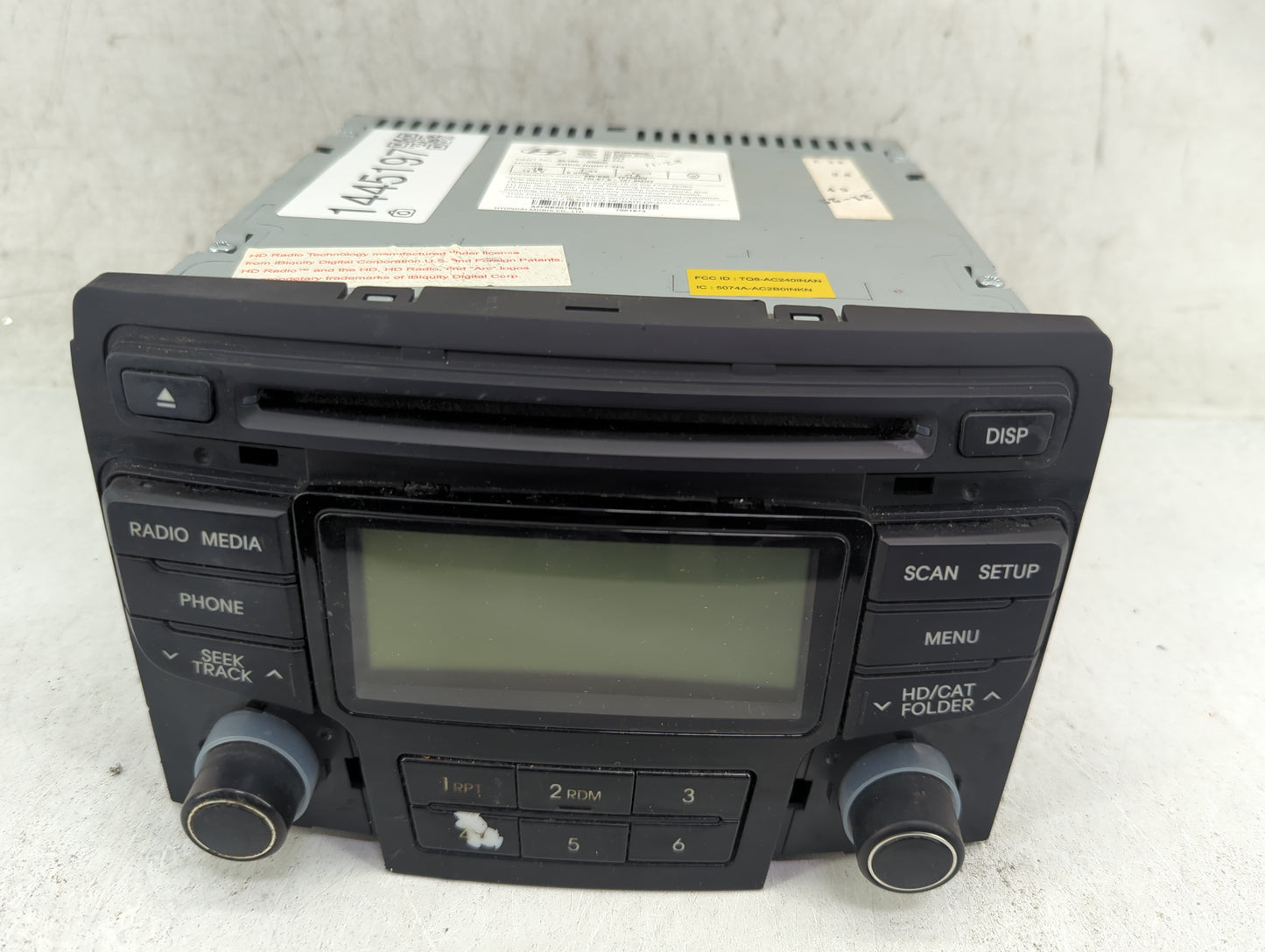 2012-2015 Hyundai Sonata Radio AM FM Cd Player Receiver Replacement P/N:961903Q600 96190-3Q600 Fits Fits 2012 2013 2014 2015