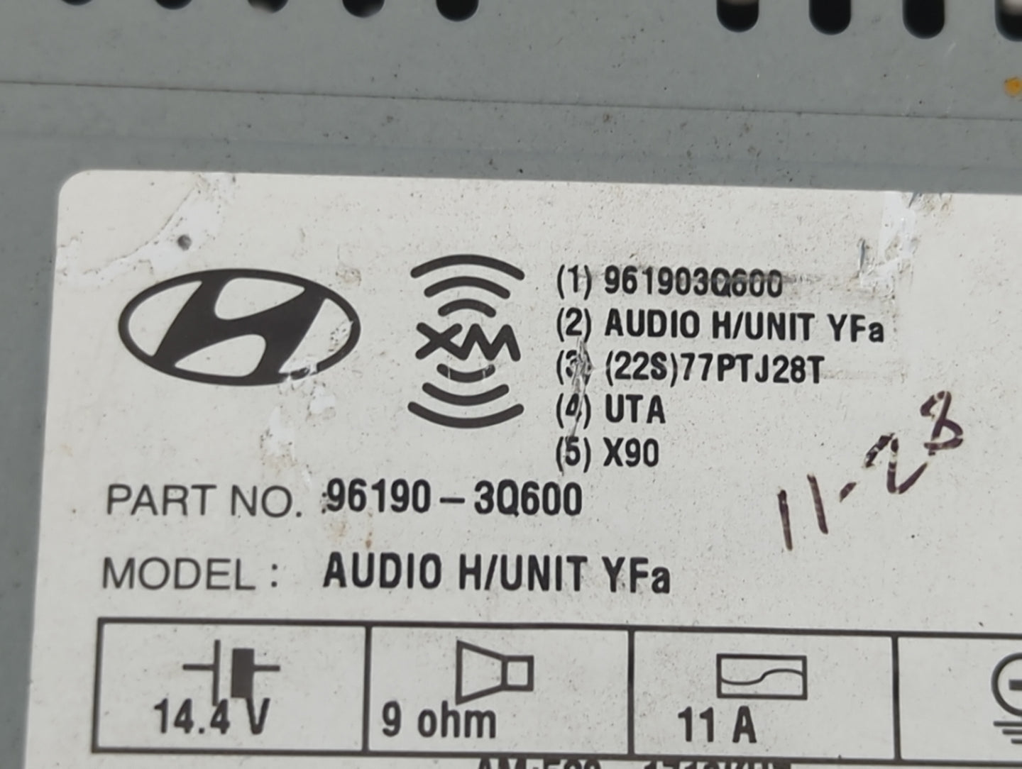 2012-2015 Hyundai Sonata Radio AM FM Cd Player Receiver Replacement P/N:961903Q600 96190-3Q600 Fits Fits 2012 2013 2014 2015