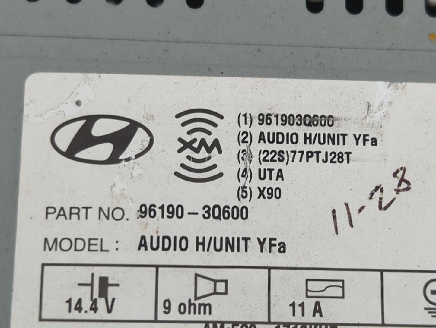 2012-2015 Hyundai Sonata Radio AM FM Cd Player Receiver Replacement P/N:961903Q600 96190-3Q600 Fits Fits 2012 2013 2014 2015