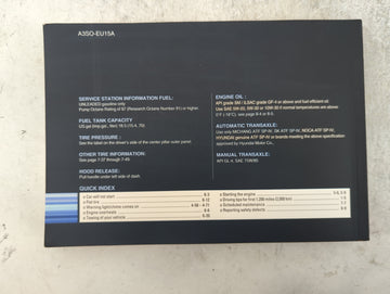 2012 Hyundai Sonata Owners Manual Book Guide P/N:A3SO-EU15A OEM Used Auto Parts