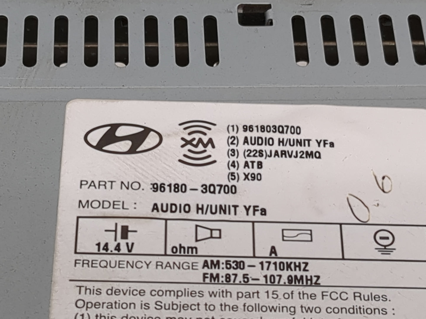 2012-2014 Hyundai Sonata Radio AM FM Cd Player Receiver Replacement P/N:961803Q700 96180-3Q700, 96220-3Q Fits Fits 2012 2013
