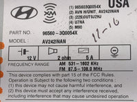 2012 Hyundai Sonata Radio AM FM Cd Player Receiver Replacement P/N:96560-3Q0054X AV242INAN, 965603Q0054X Fits OEM Used Auto 